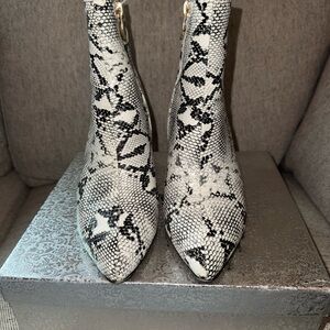 WetKiss Black and White Ankle Booties